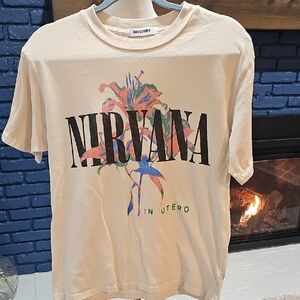 Daydreamer NIRVANA In Utero Cream Graphic Tee Size Small
